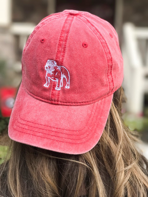 Cute UGA Bulldogs vintage style hat for women. Super cute game day ball caps and accessories!