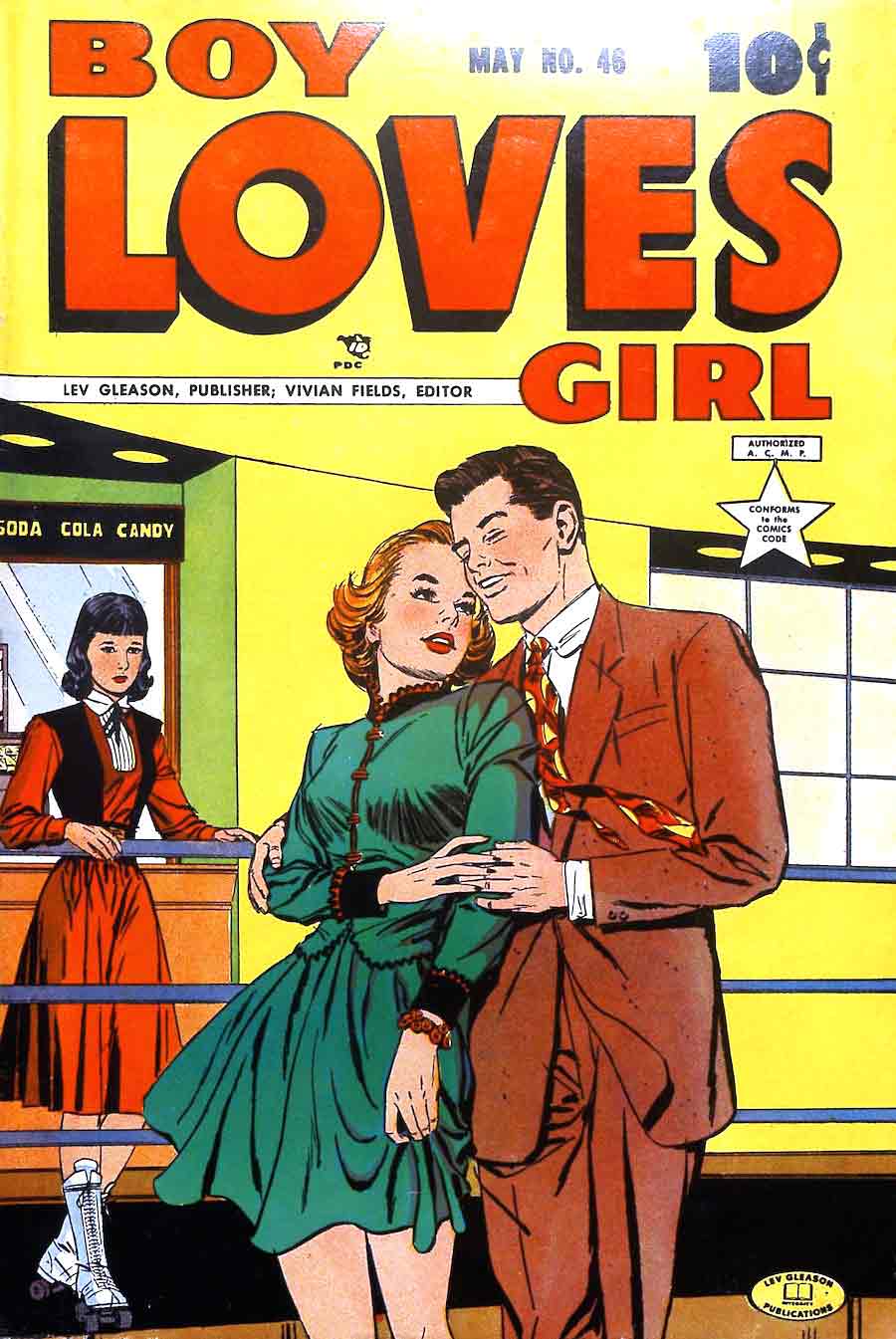 Boy Loves Girl #46 golden age 1950s romance comic book cover