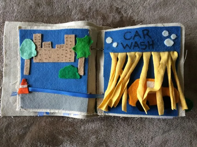 Lush Car Wash Quiet Book Scene Illustration