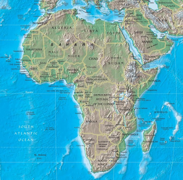 Map of Africa Physical Picture