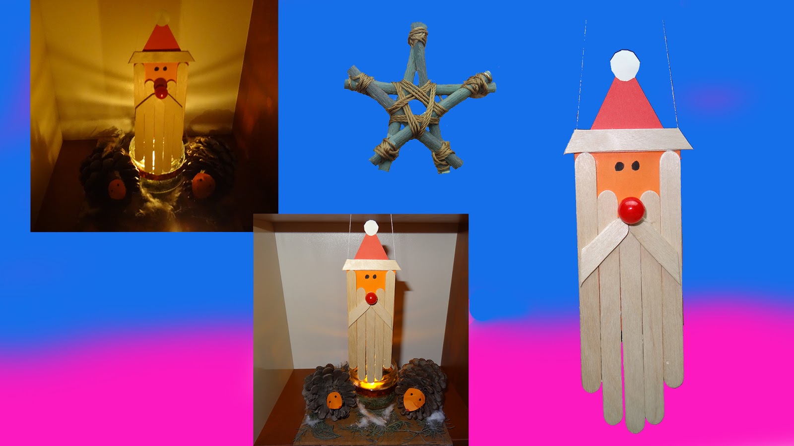 Diy Basteln: Wie macht man Weihnachtsmann aus Papier und Eisstiel