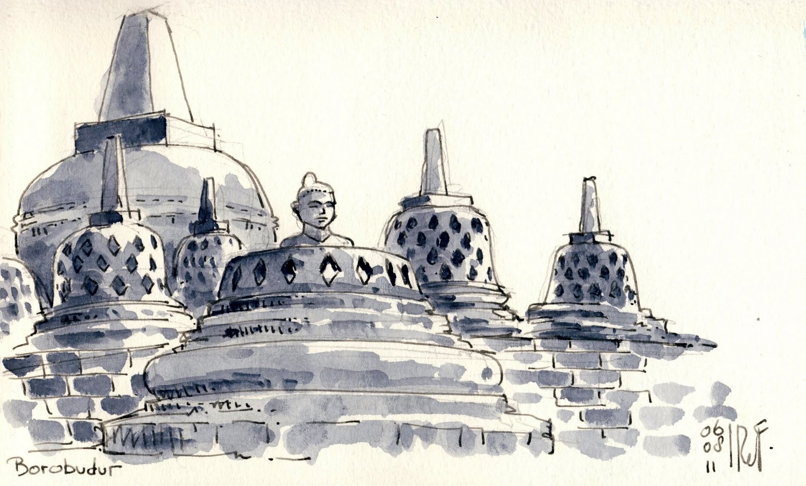 rene fijten sketches: Borobudur