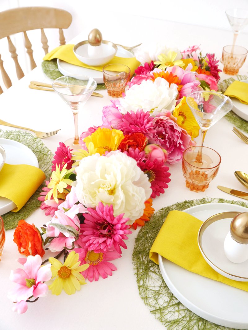 DIY Floral Table Runner Party Ideas Party Printables Blog