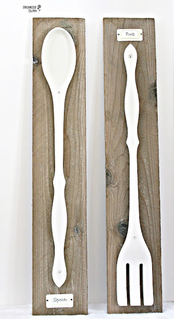 Large Wooden Spoon & Fork Kitchen Art organizedclutter.net
