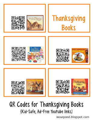 FREE QR Codes for Read Aloud Picure Books from In Our Pond