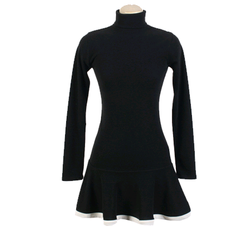 [Dabagirl] Contrast Trim Fit and Flare Black Dress | KSTYLICK - Latest ...