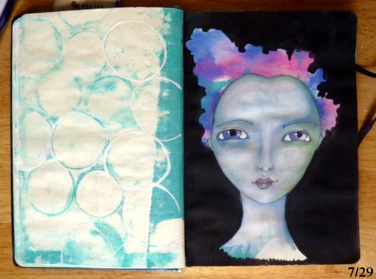 Whoopidooings: Carmen Wing - In my sketchbook - Mixed Media Oil Pastel  Face