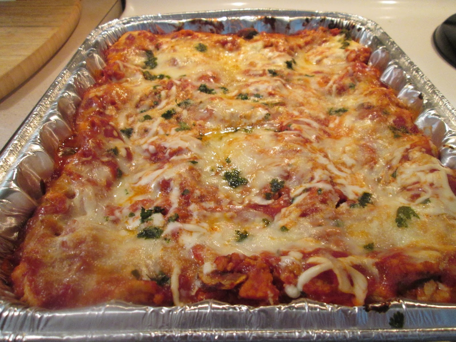 Diab2Cook Healthy Harvest Turkey Lasagna and Baked French Bread