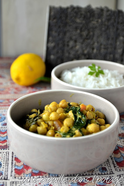 Curry de pois chiches et épinards