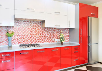 new modular red kitchen cabinets designs and color combinations 2019