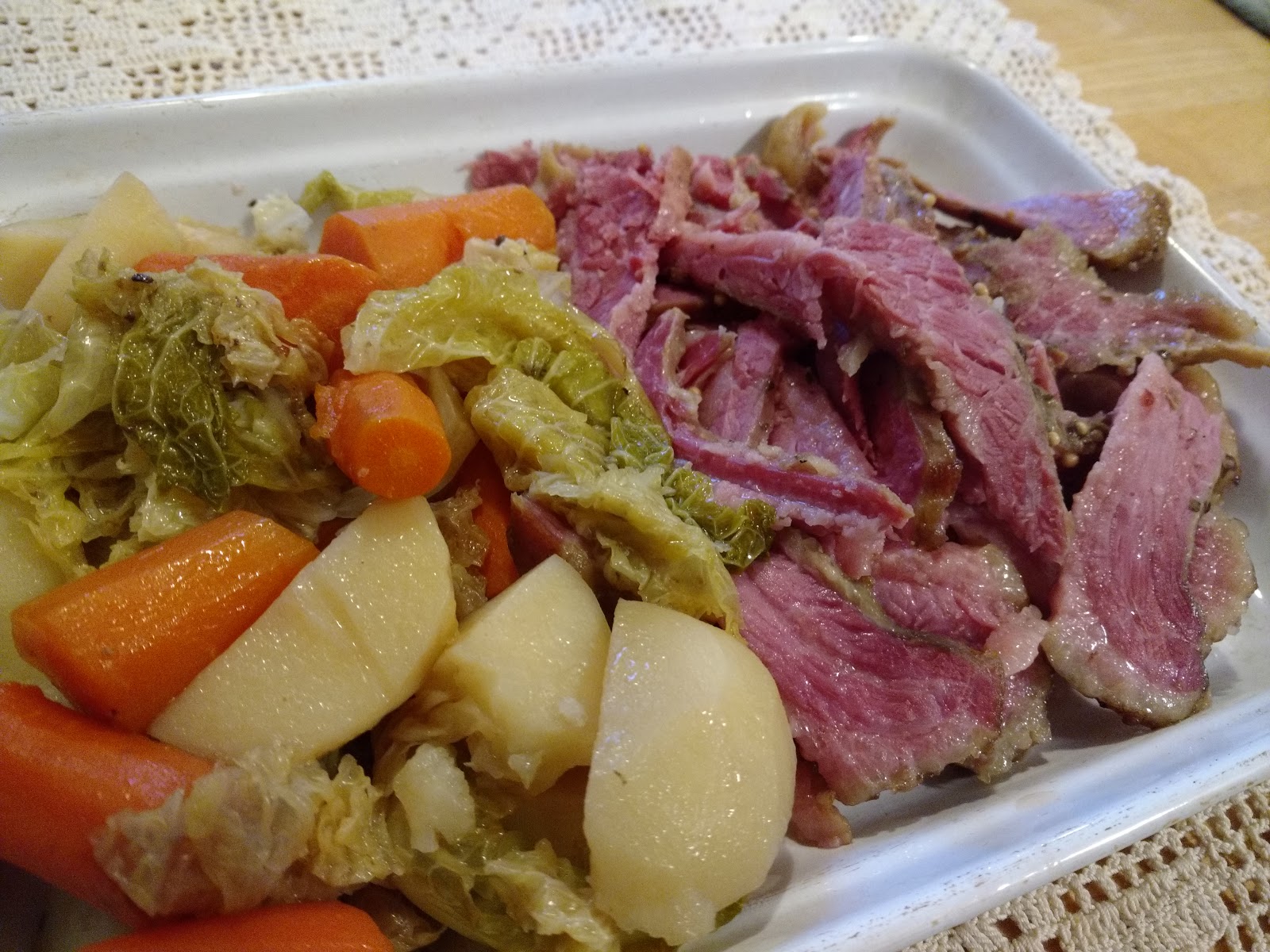 "So what are you making for dinner?" Crockpot Corned Beef and Guinness