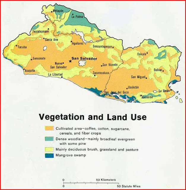 Gambar Peta vegetasi dan penggunaan lahan El Salvador