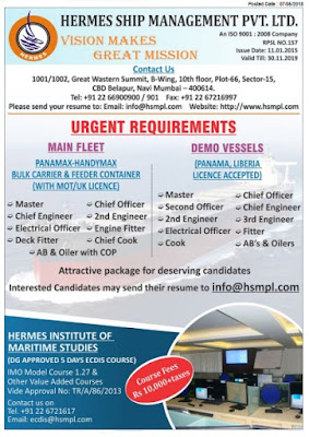 Urgent Recruitment Bulk Carrier, Container Vessel Crew
