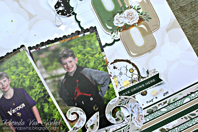 Garden Party Scrapbook Page featuring Mixed Media for BoBunny designed by Rhonda Van Ginkel