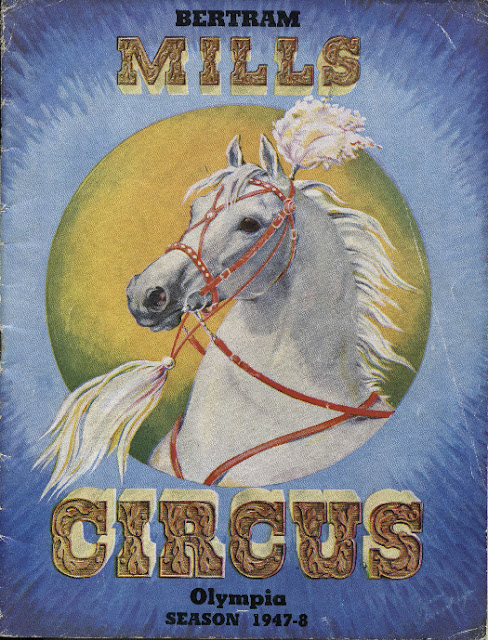 Programme de la saison d'hiver à l'Olympia de Londres,  du cirque Bertram Mills 1947/1948