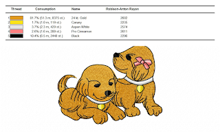 Two puppies machine embroidery design