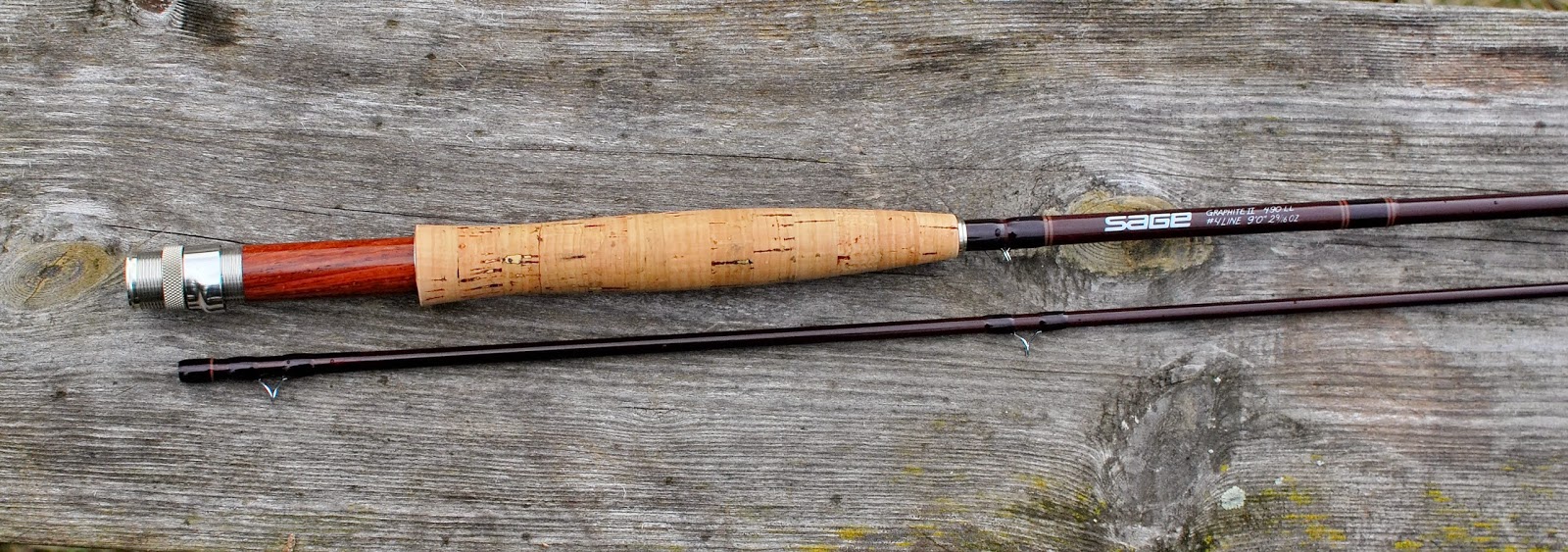 Handcrafted graphite and fiberglass fly rods Sage 490 LL. A classic