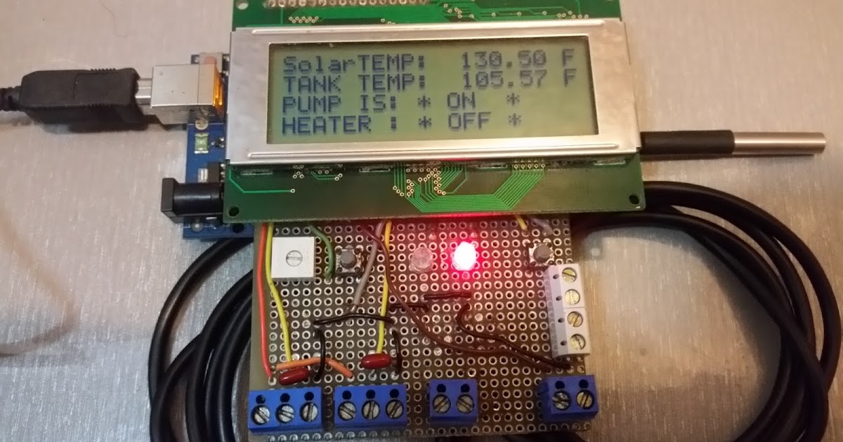 Solar Water Heater: Arduino Circuit Bench test