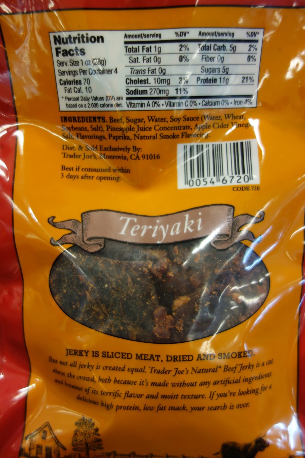 Trader Joe's Natural Beef Jerky Teriyaki Flavor