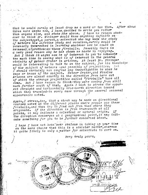 Letter To Hoover Re Green Fireballs (4) 2-26-1952