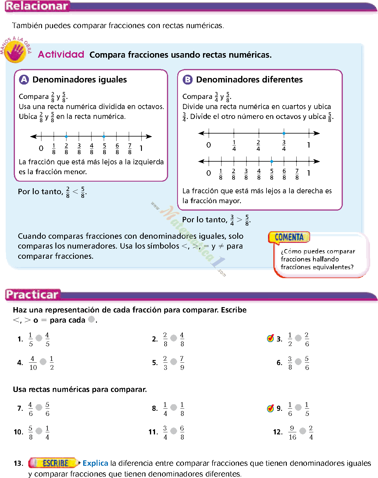 Leer Y Escribir Fracciones Y Numeros Mixtos Ejemplos Resueltos De Primaria O Básico Pdf