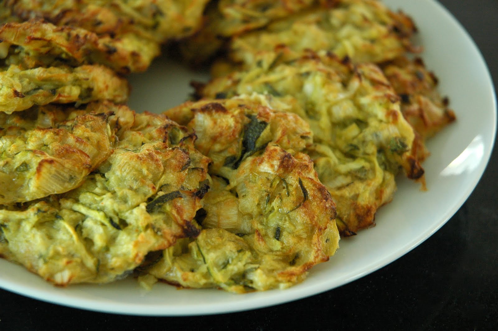 Olives & Bread Turkish Zucchini Fritters Baked Version (Kabak Mücver)