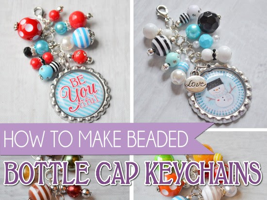How to Make BEADED Bottle Cap Key Chains!