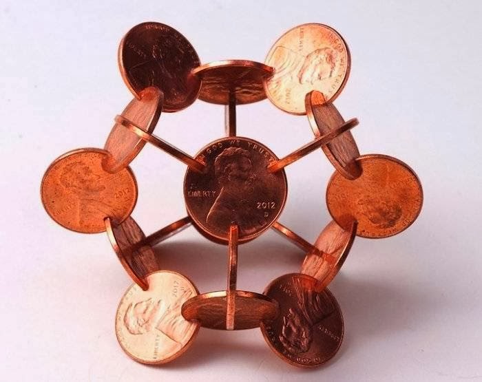 Interlocking Coin Sculptures by Robert Wechsler Ye Kya Chutiyapa Hai
