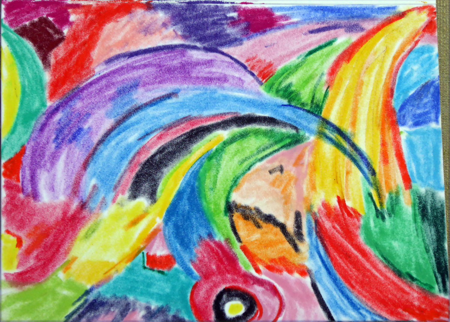 art de vivre la peinture de peintrefiguratif abstrait n°2 au pastel gras sur papier velours