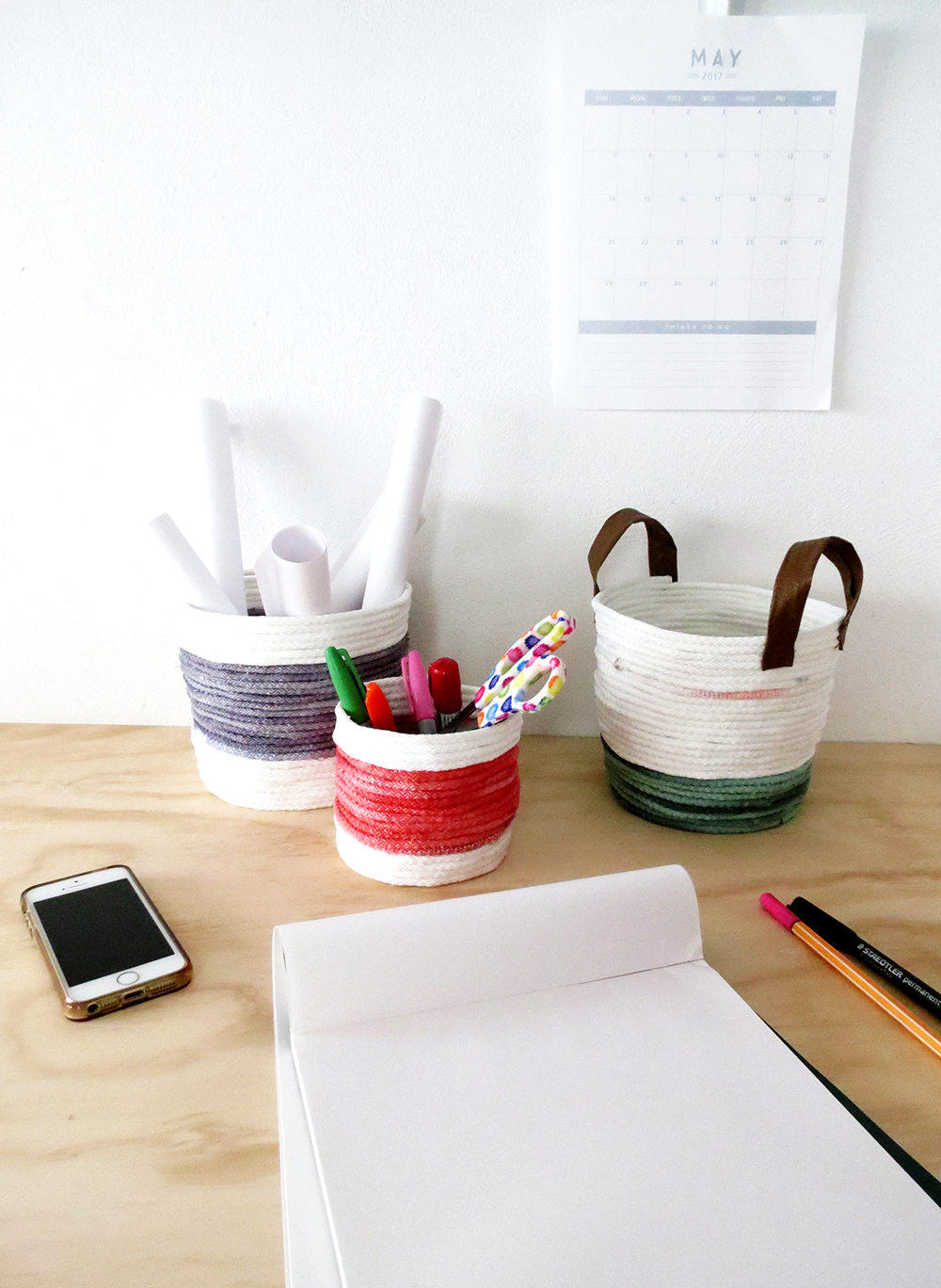 How to make rope basket using a glue gun Ohoh deco