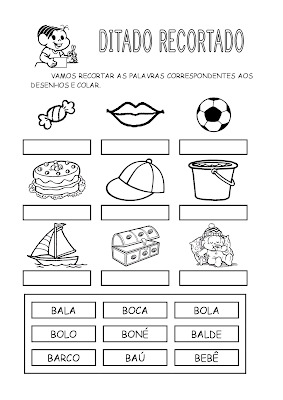 Ajudinha Básica: Ditado Recortado com silabas simples