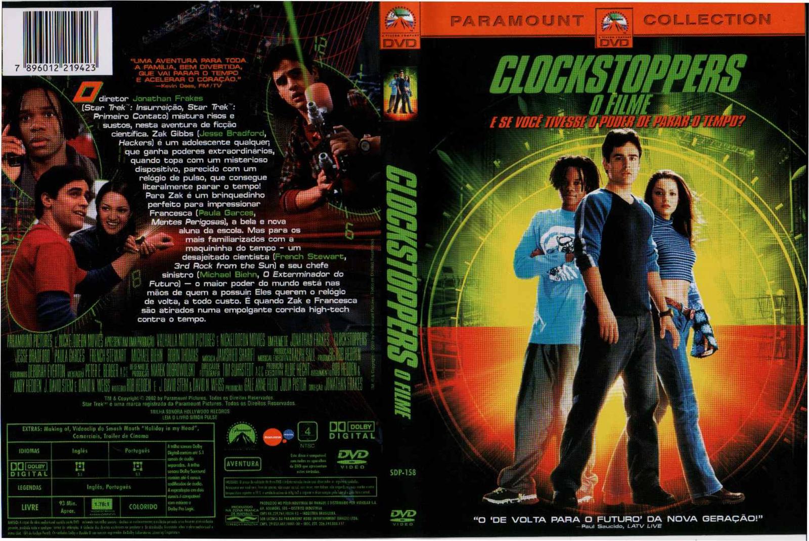 Capa do Filme Clockstoppers Capas de DVDs Capas de Filmes e Capas de CDs