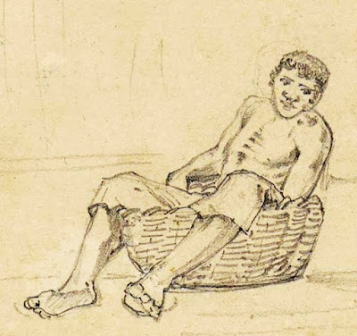 Escravo descansando, desenho de Thomas Ender (*).