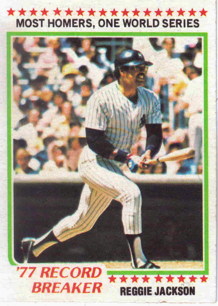 1978 Baseball 1978 Topps Baseball 7 Reggie Jackson 1977 Record Breaker