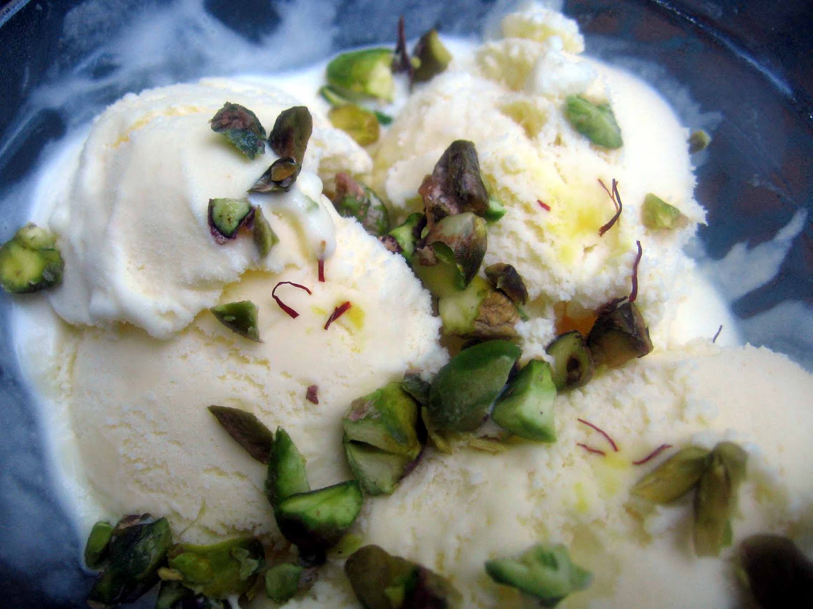 Food Recipes Saffron and Cardamom Ice Cream