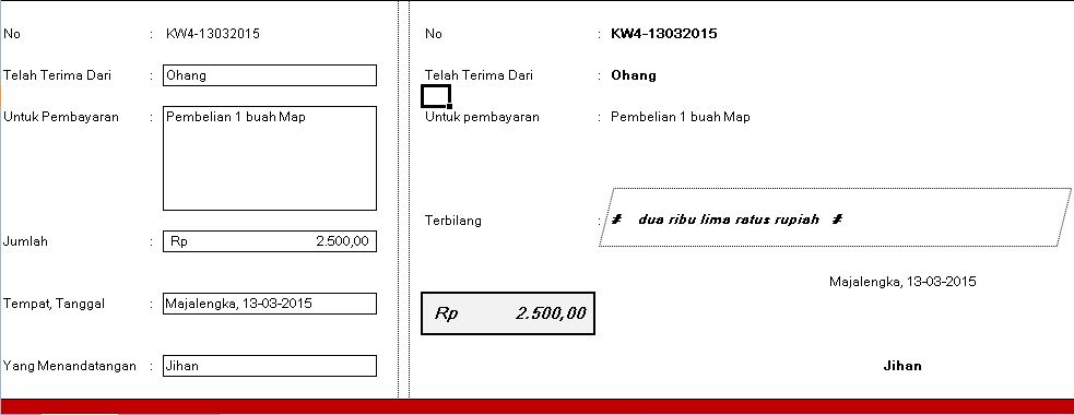 Aplikasi Pembuat Kwitansi Otomatis Tahun 2020 Dengan Microsoft Excel Idn Paperplane