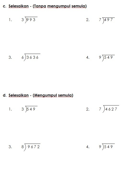 Soalan Latihan Matematik Tahun 3 Bahagi Contoh Kr - Gambaran