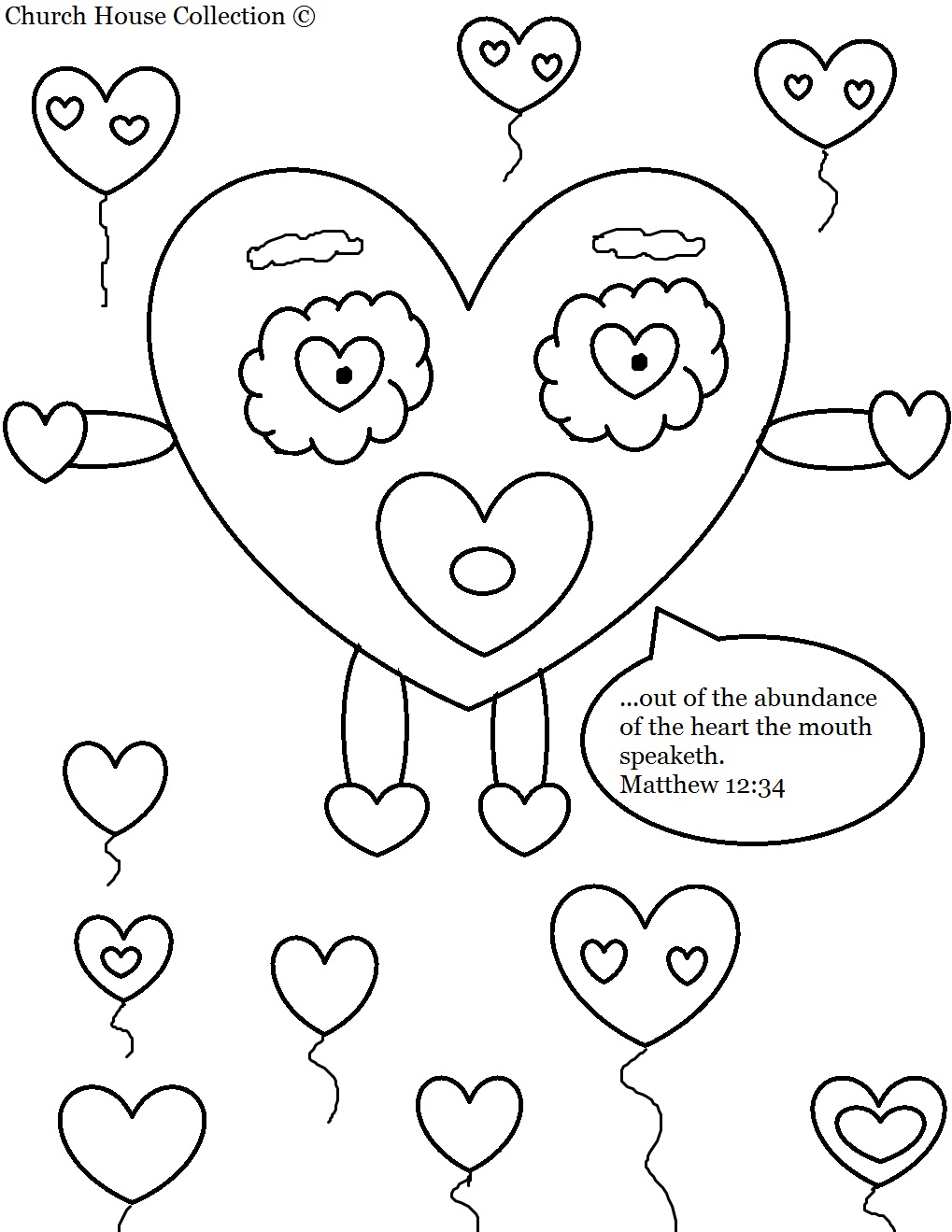 Church House Collection Blog: Valentine's Day Heart Coloring Page For