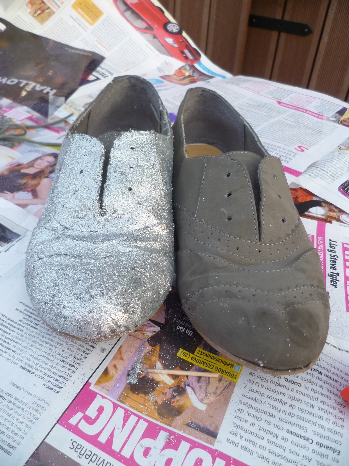 sweet purple life DIY Zapatos con purpurina