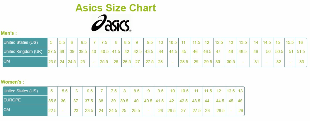adidas shoes size chart