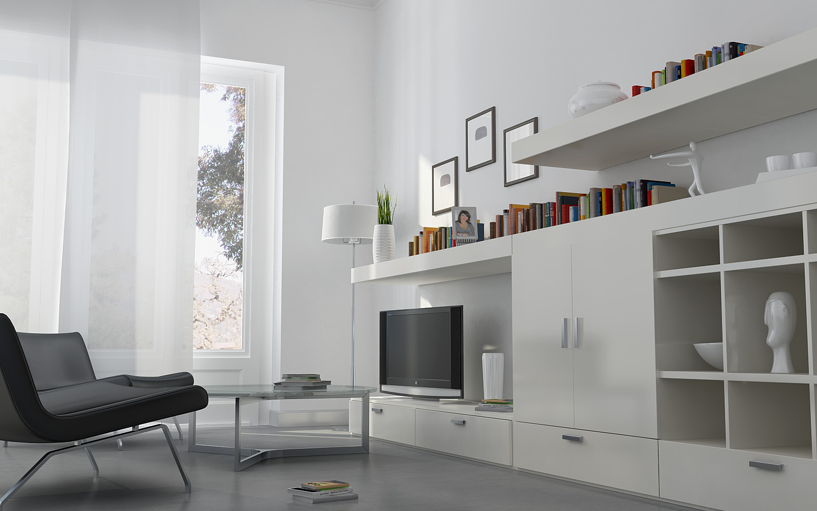 Wonderful White Living Room Interior Ideas - Wonderful