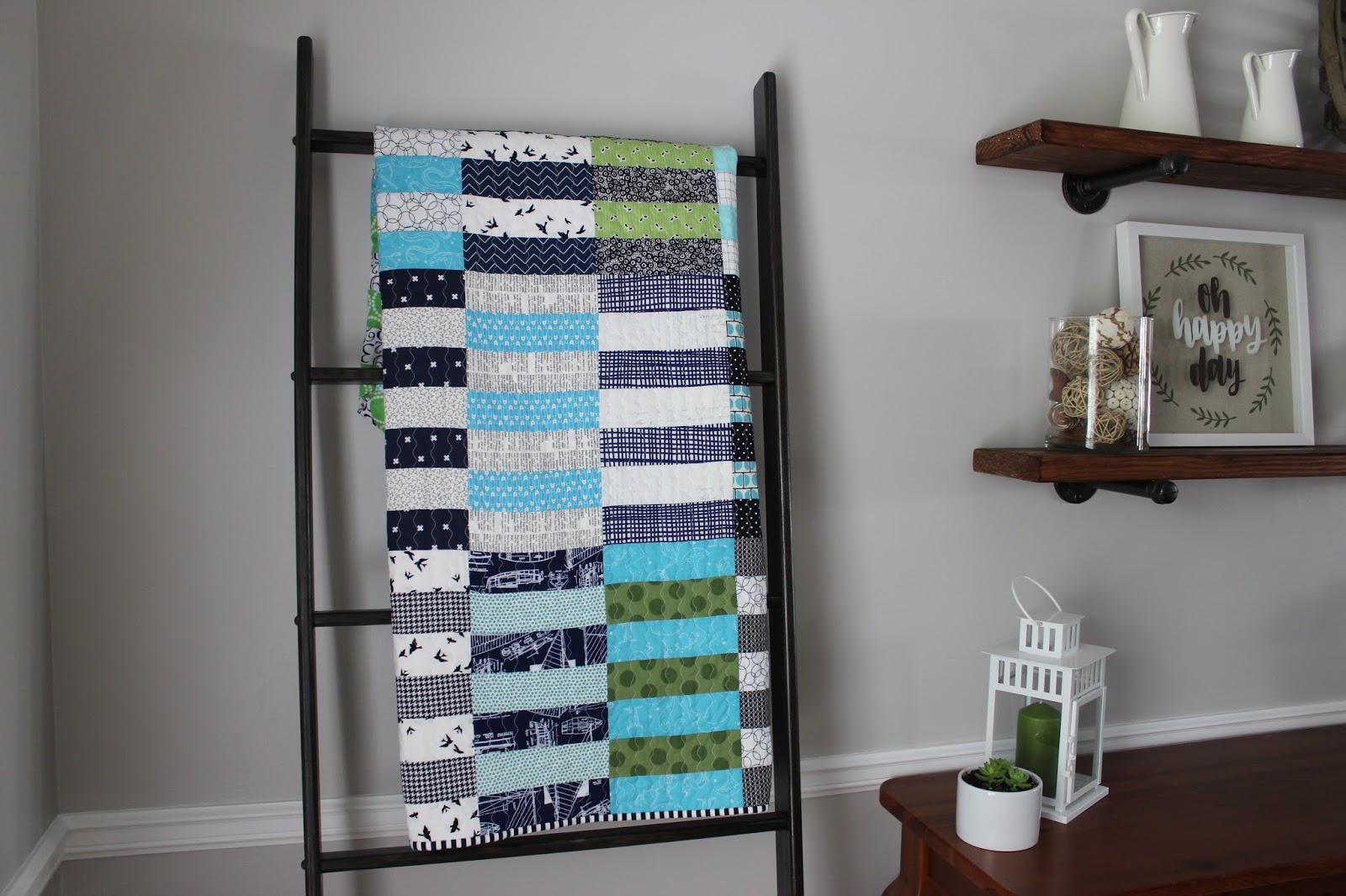 Teaginny Designs Rugby Stripe Baby Quilt