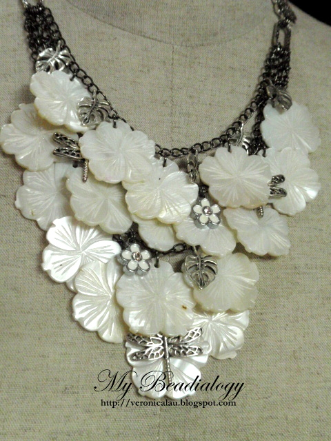 My BEADialogy...: Mother of Pearl Flower Pendants Necklace, Bracelet ...