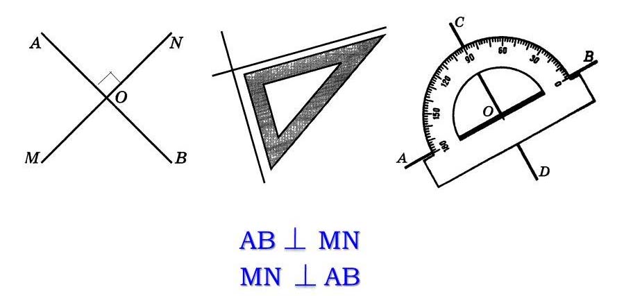 На каком из рисунков изображены перпендикулярные прямые тест по математике 6 класс