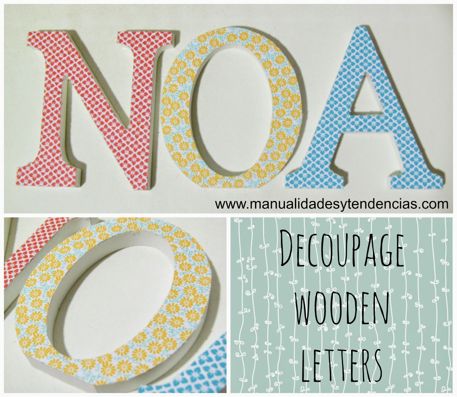 decoupage wooden letters tutorial
