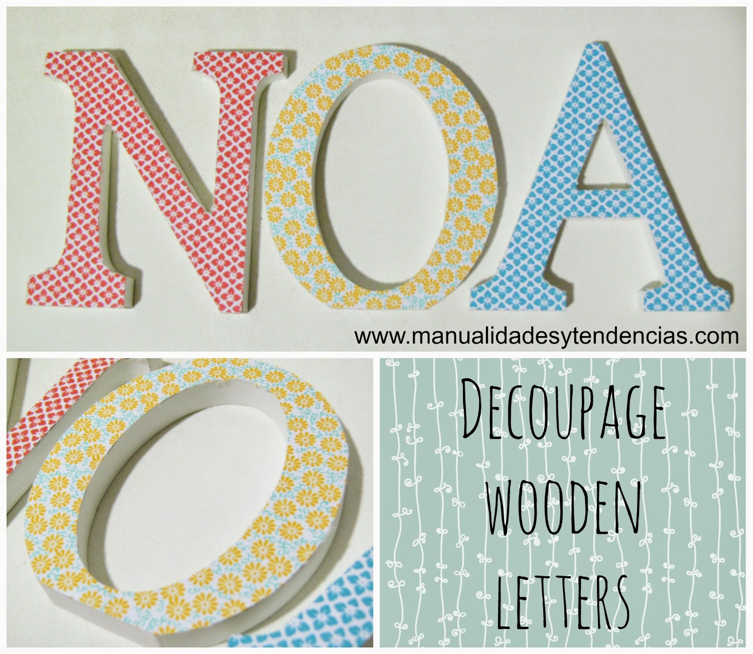 Manualidades y tendencias Cómo decorar letras de madera / How to