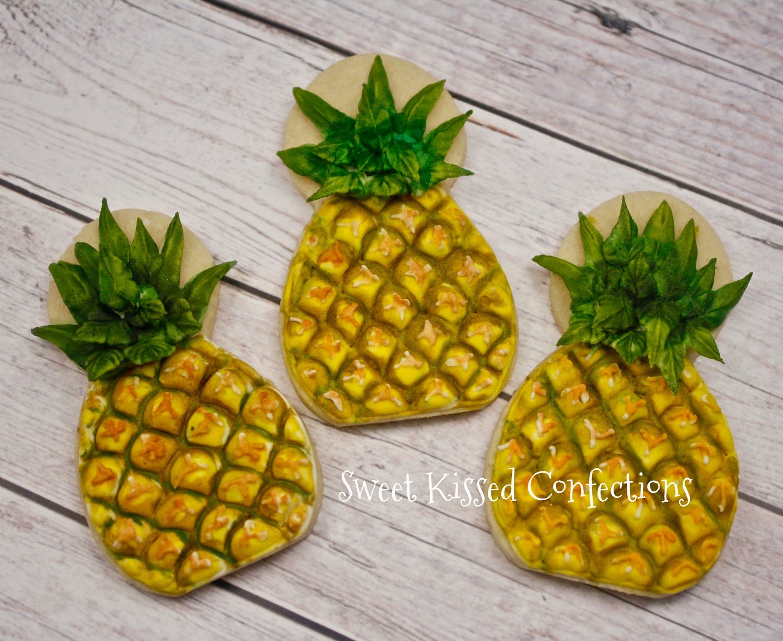 Pineapples from a Baby Rattle Cookie Cutter Rosemary's Sweet Kissed