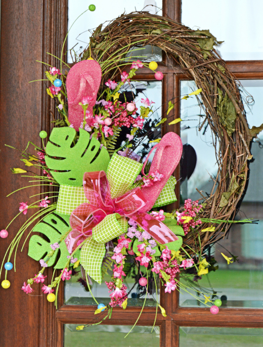 Pink Flip Flop Wreath