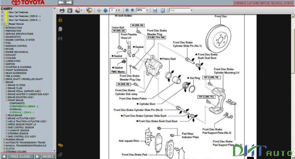 TOYOTA CAMRY SERVICE & REPAIR MANUAL UPDATE 2005 | Toyota Workshop Manual