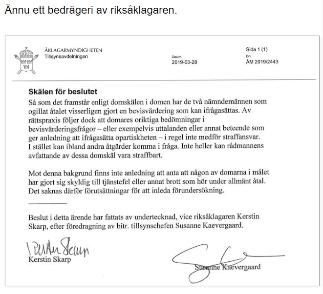 #DräneraTräsket : ännu ett bedrägeri av riksåklagaren.